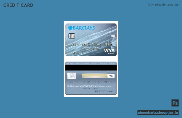 Beispielvorschau der Barclays Bank Visa Classic Karte (Vereinigtes Königreich)